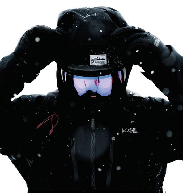 Skier in Columbia Titanium gear.