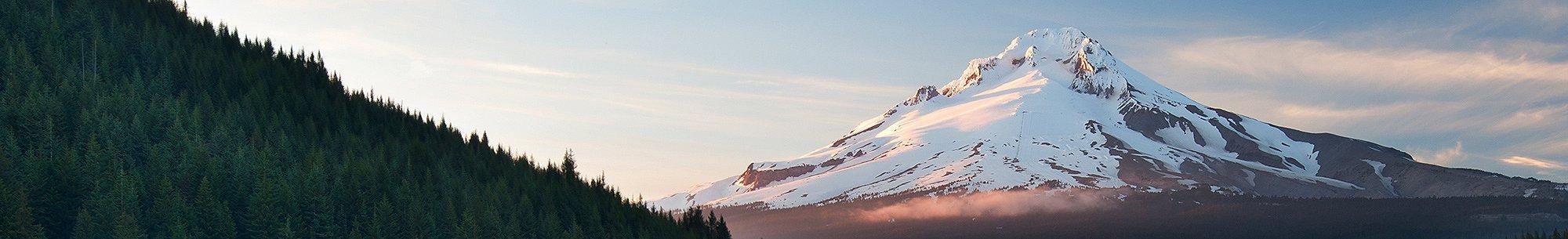 View of Mt. Hood across a lake.