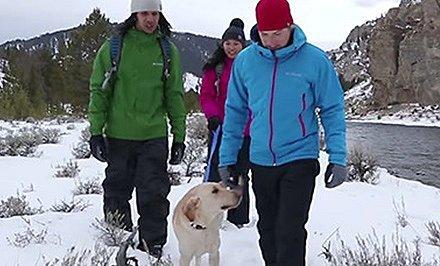 Hikers wearing Omni-Shield gear. 