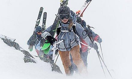 Skiers wearing gear with Omni-Heat 3D technology. 