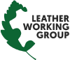Leather Working Group logo of a puzzle piece cutout in a green leaf