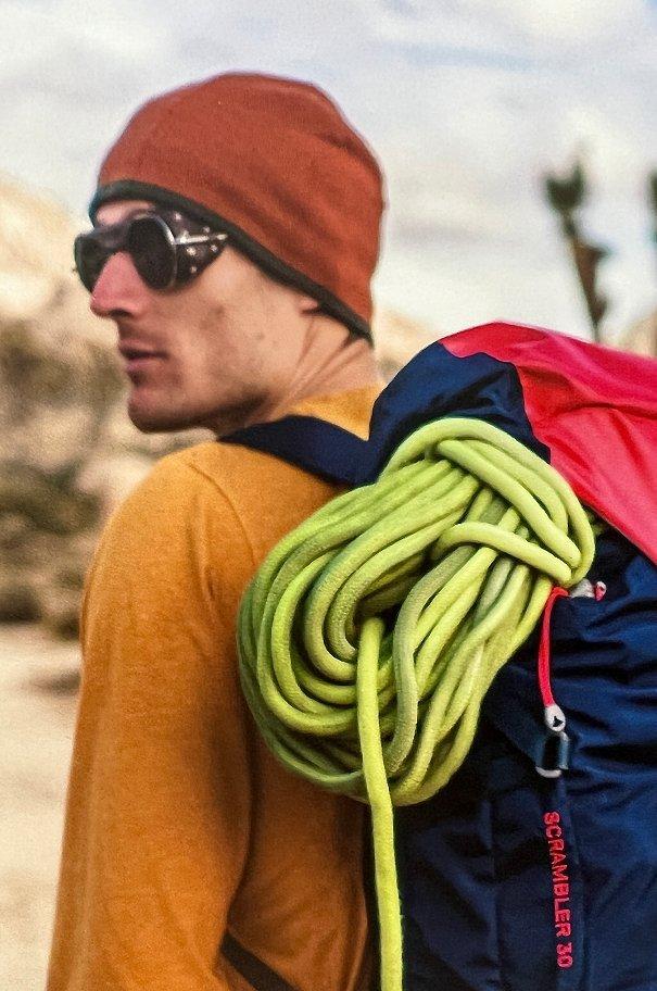 Ethan with a backpack on from the MHW Archives