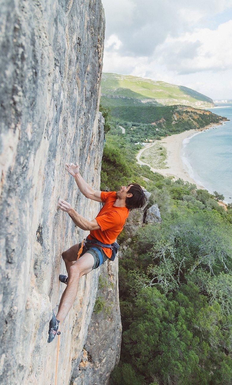Ethan climbing in Portugal