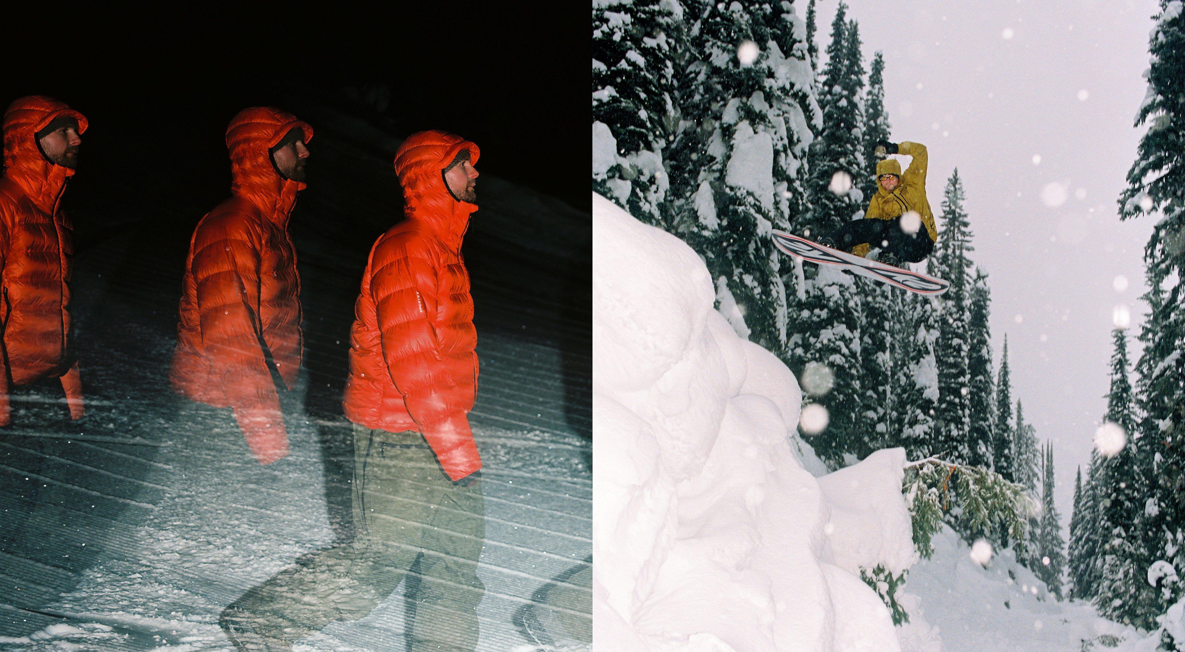 Split screen of Jake walking / Jake doing jumps on his board.
