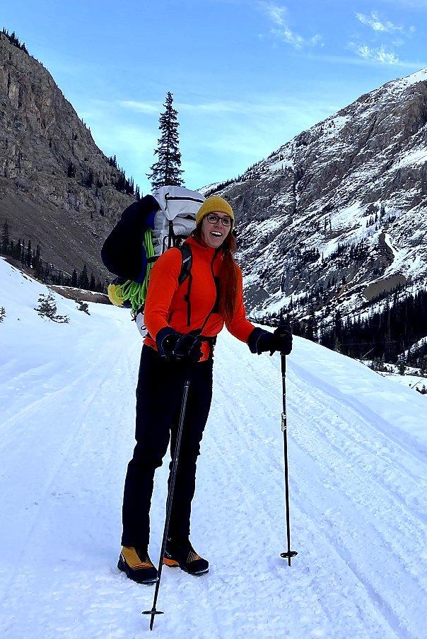 Nikki Smith trekking on ice