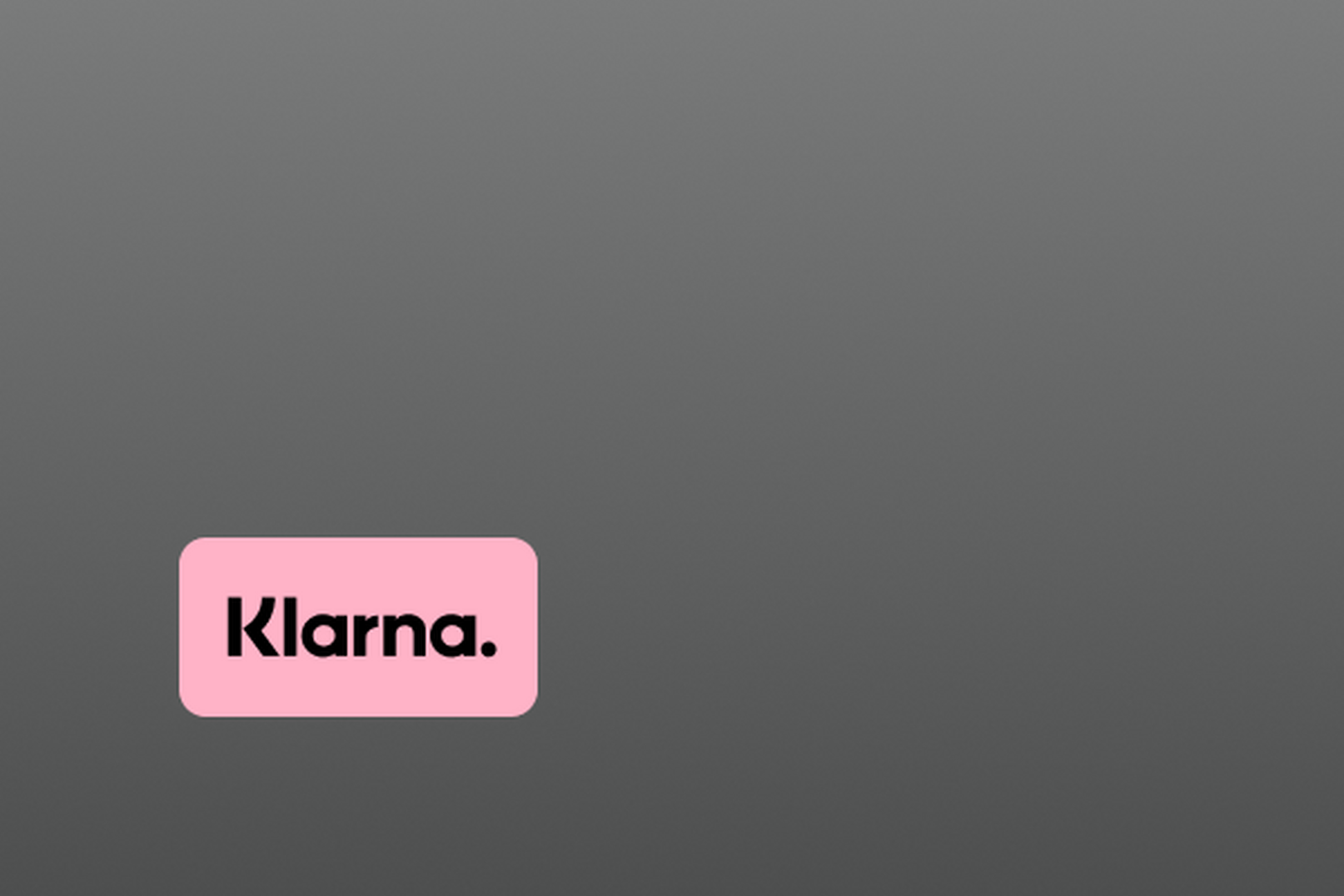 Pink rectangular payment badge displaying "Klarna." in black text.