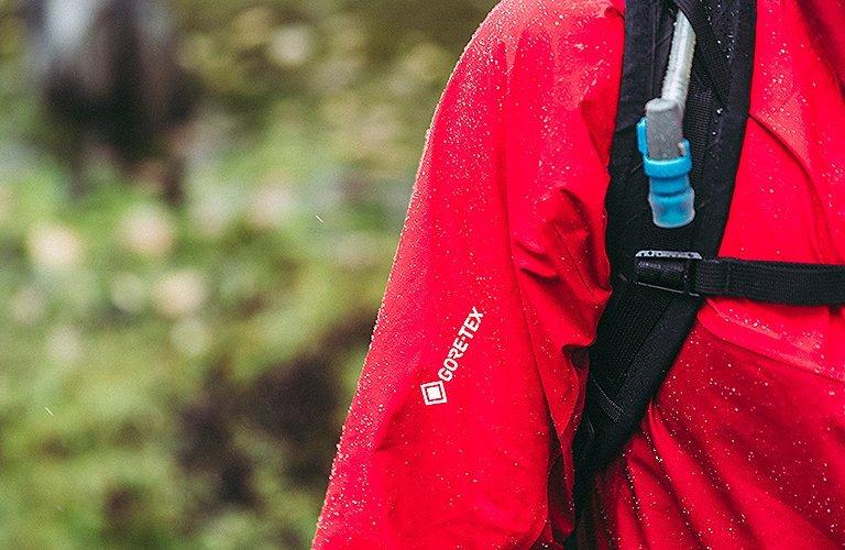 Detail of gore-tex rain jacket, on trek to Everest