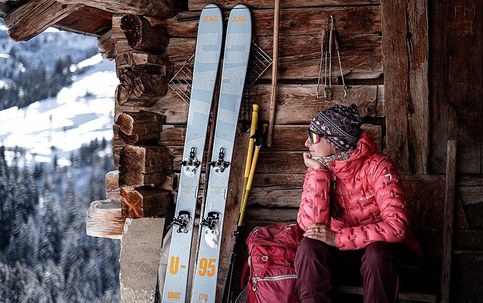 Estelle Peretto on a ski tour break
