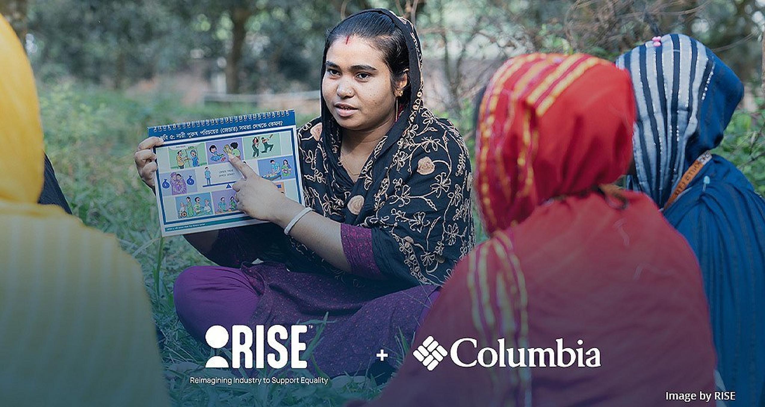 RISE Plus Columbia Sportswear program. Woman teaching a smaller group of women.