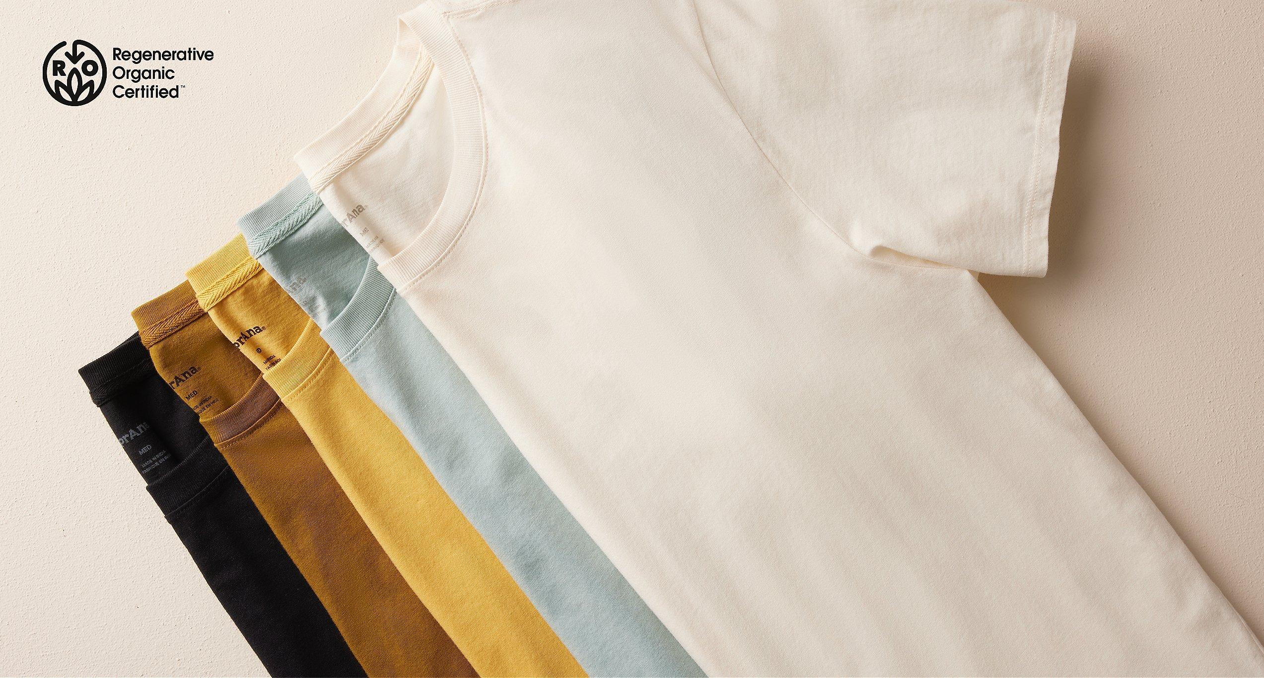 An image showing Regenerative Organic Certified® Cotton T-Shirts