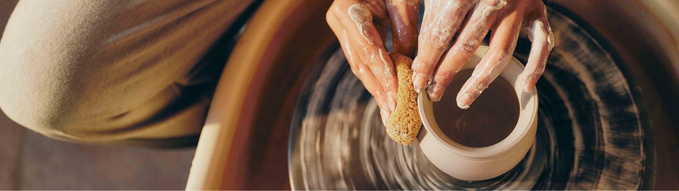 An image of jaz doing ceramics