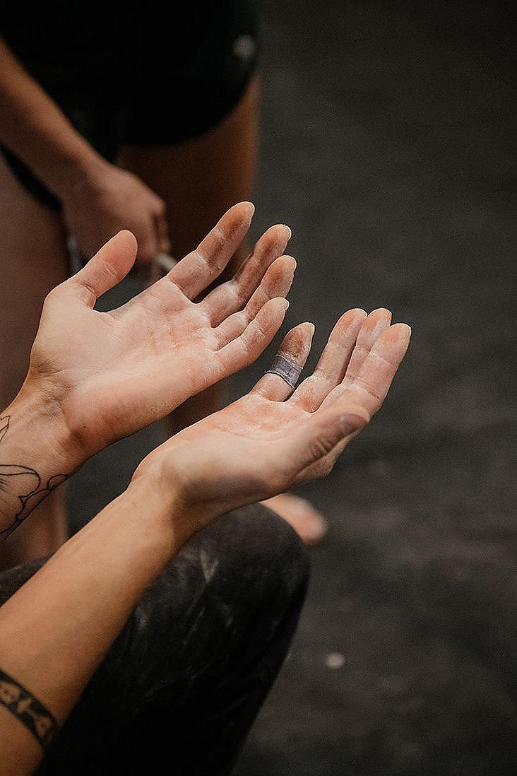 Close up of Alex Johnson's hands