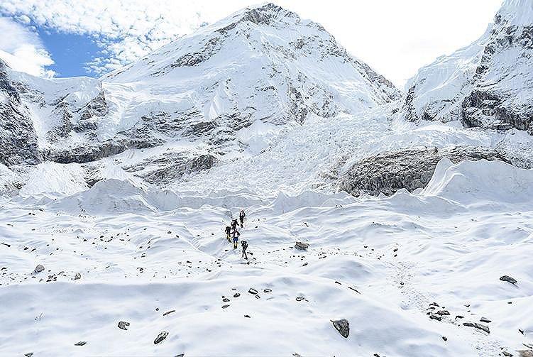 Garrett Madison leads a group of Mountaineers, exploring near Everest Base Camp.