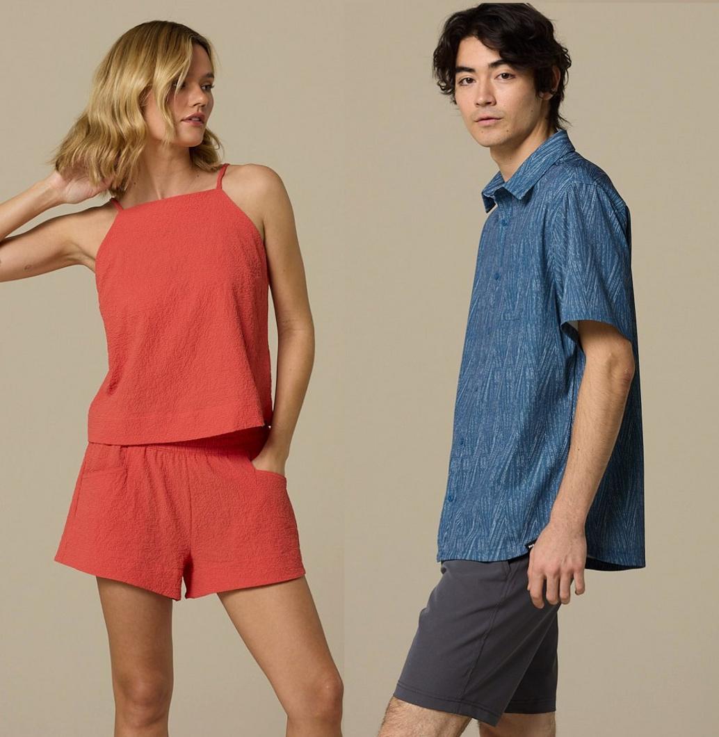 Man and Women in soft Spring apparel.