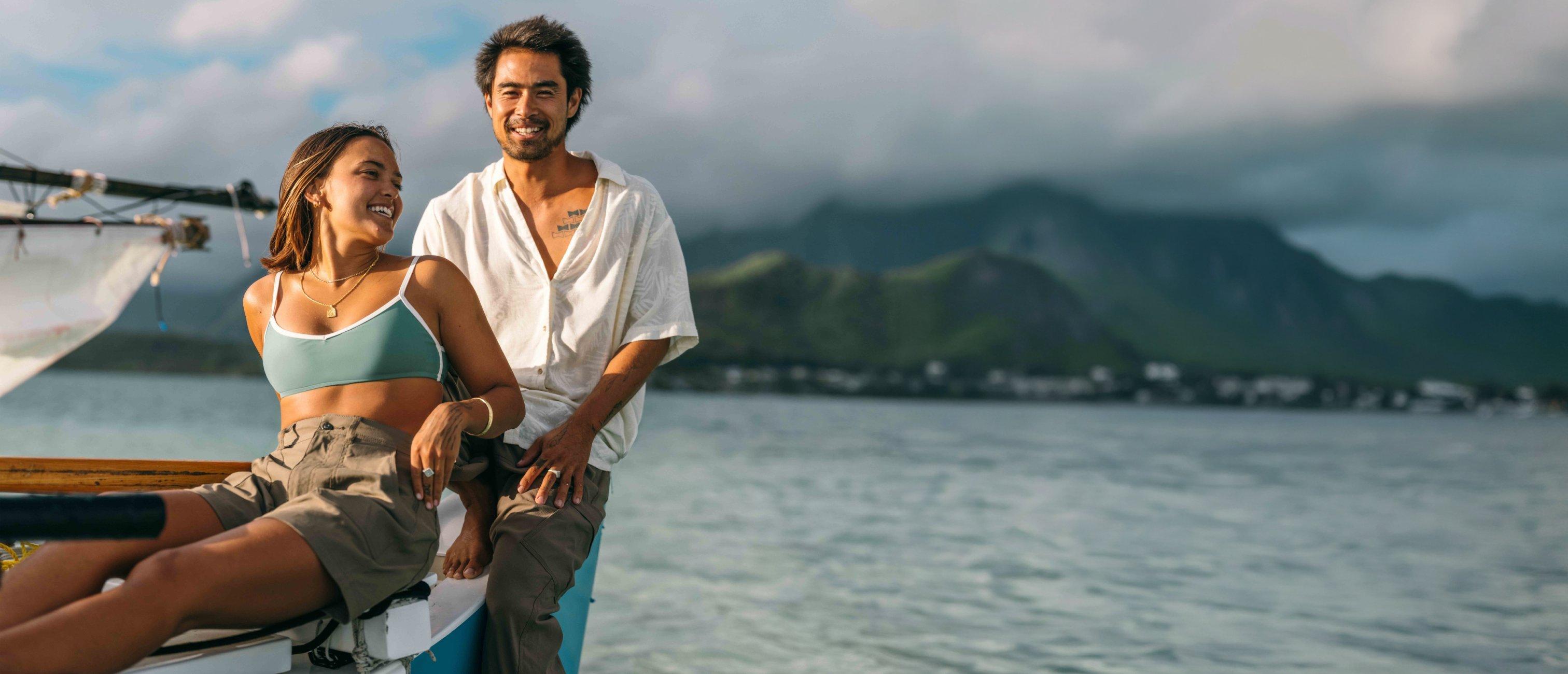 Ethnomads Chris and Keʻili wearing new arrivals