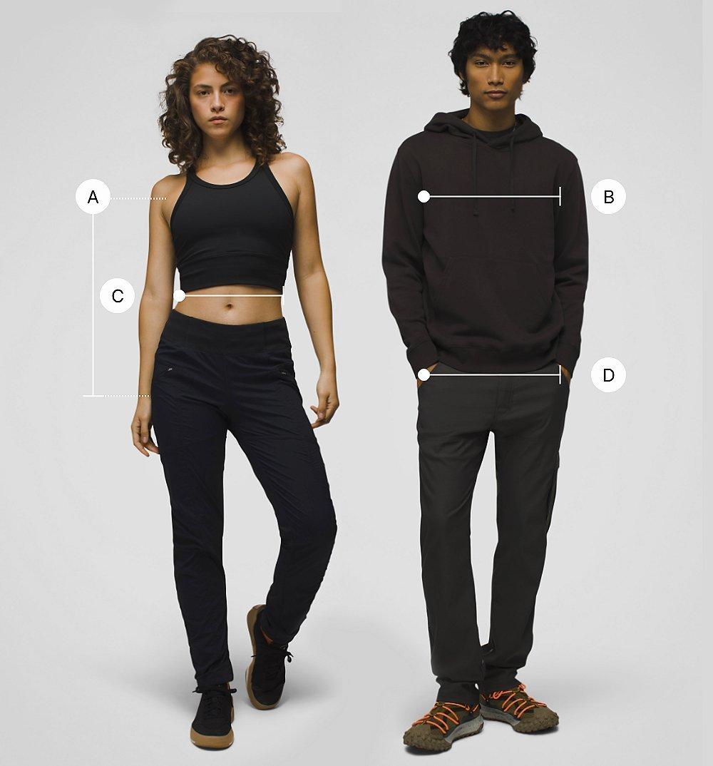 Gender Neutral size chart measurement guide