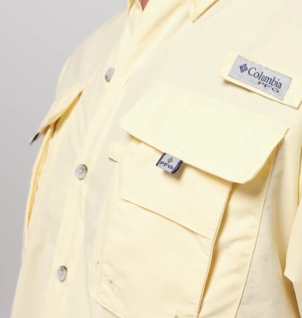 Men's Bahama II Short Sleeve Shirt, Color: Lemon Wash