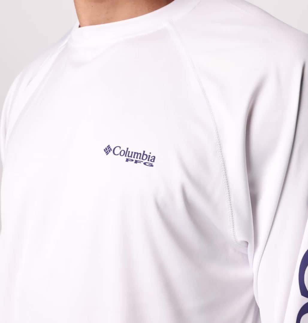 Men's PFG Terminal Tackle Long Sleeve Shirt, Color: White, Nightshade Logo