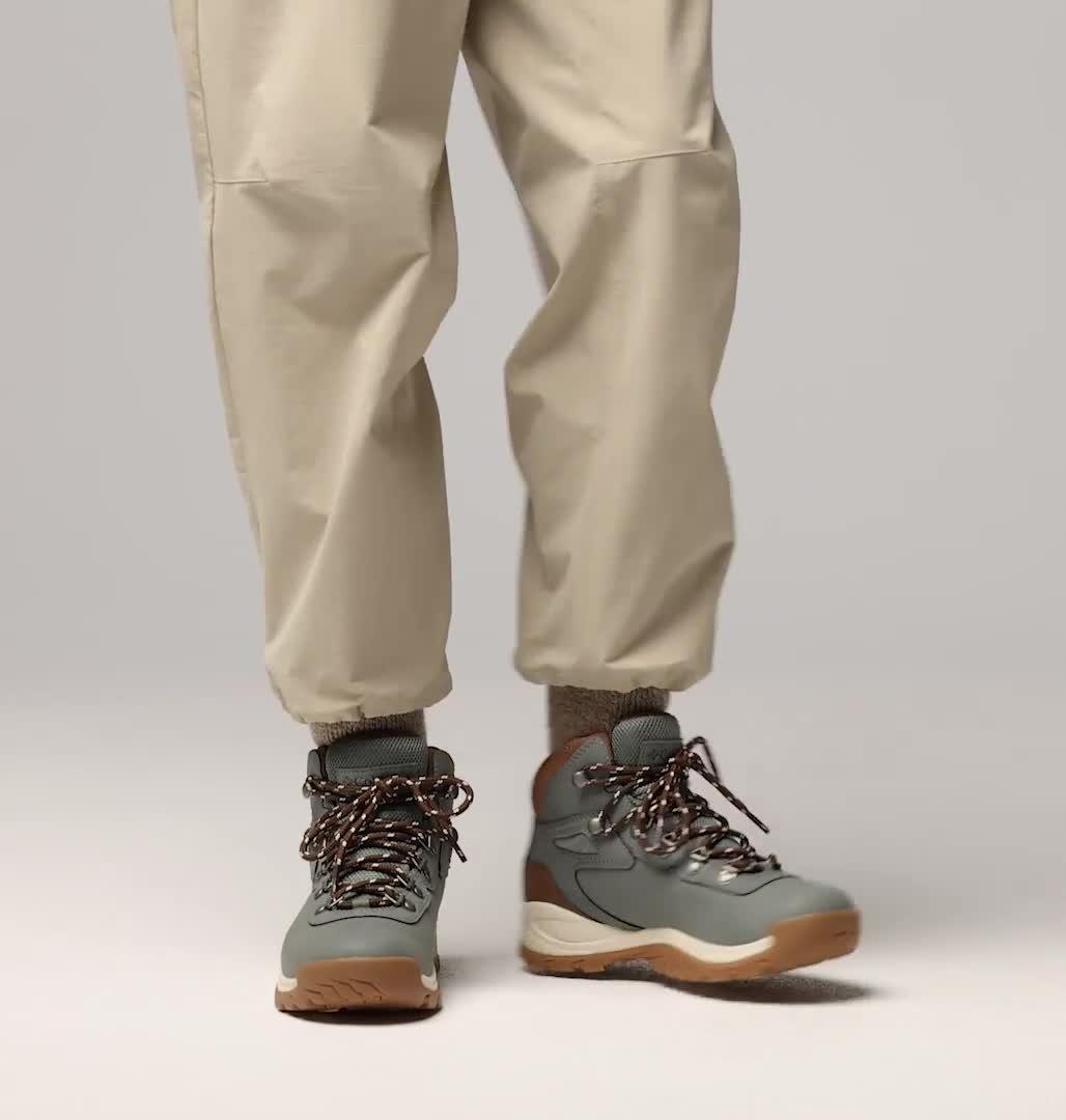 Women's Newton Ridge Plus Waterproof Hiking Boot, Color: Sedona Sage, Nutmeg