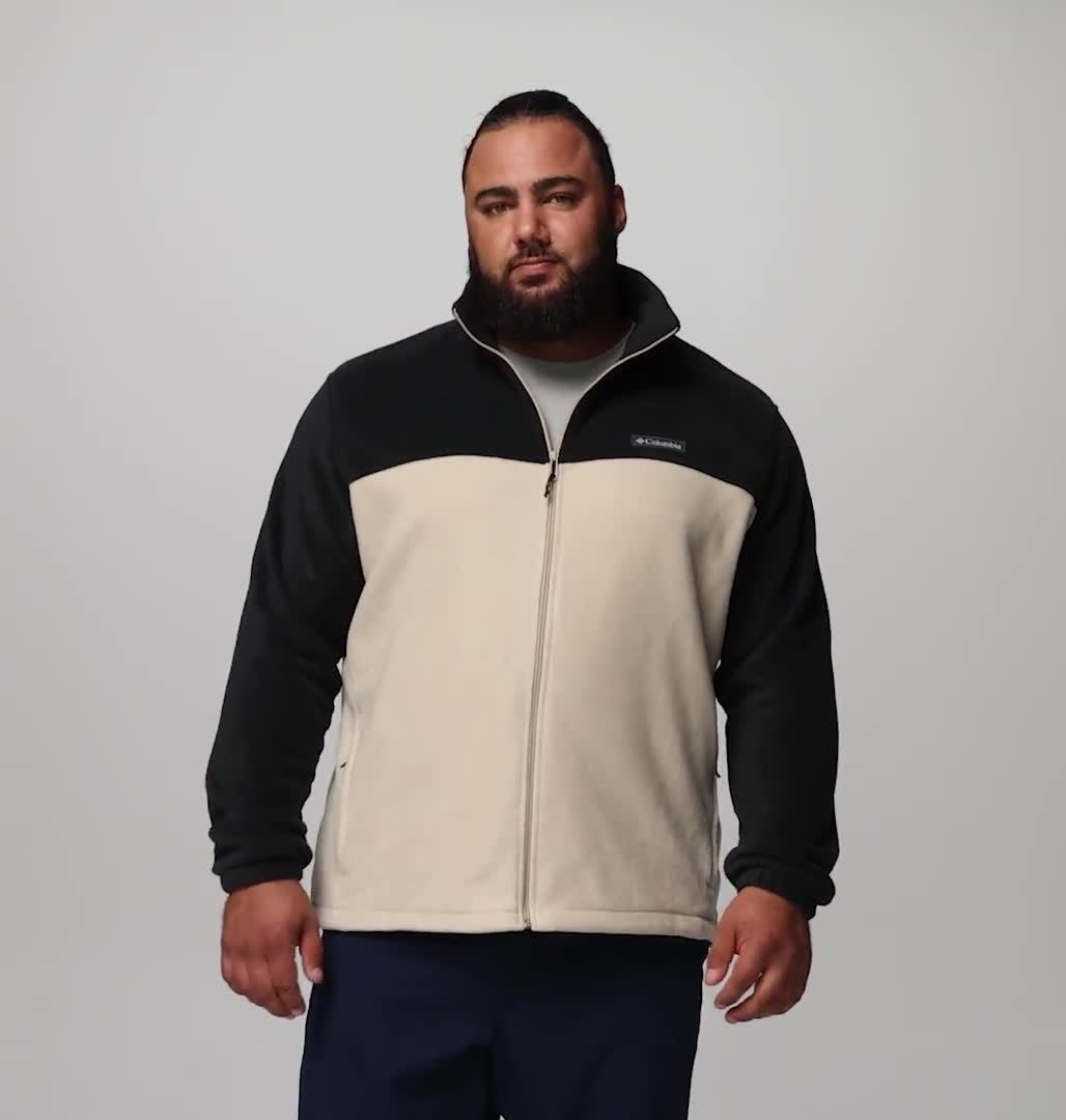 Men&rsquo;s Steens Mountain 2.0 Fleece Jacket - Extended Size, Color: Ancient Fossil, Black