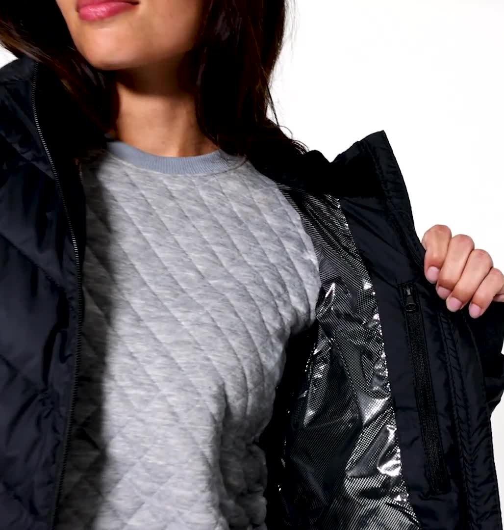 Women's Heavenly Long Hooded Insulated Jacket, Color: Black