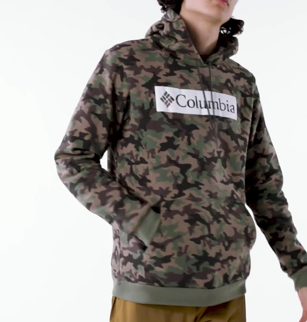 M Columbia Logo Printed Hoodie, Color: Cypress Camo