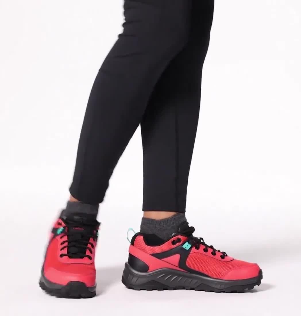 Women's Trailstorm Ascend Waterproof Hiking Shoes, Color: Red Coral, Bright Aqua