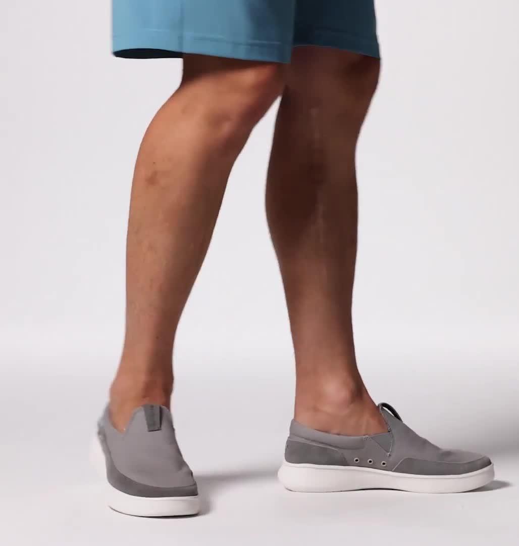 Men's Boatside PFG Slip-On Shoe, Color: Ti Titanium, Ancient Fossil