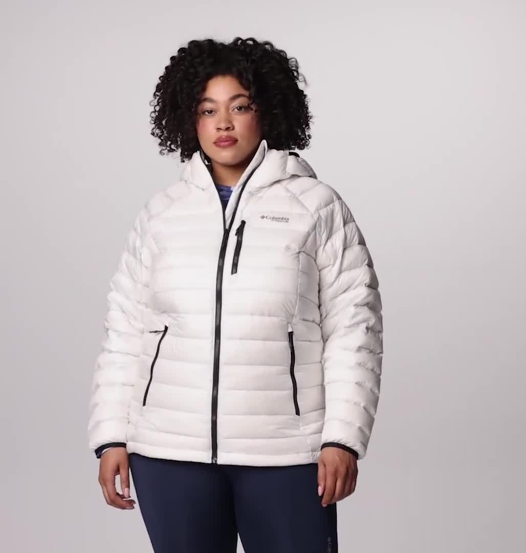 Women's Arctic Crest Down Hooded Jacket - Plus Size | Columbia