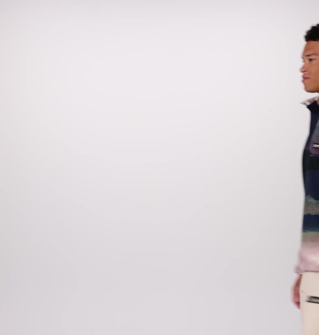 Men's Helvetia II Printed Half Snap Fleece, Color: Collegiate Navy Dolomites