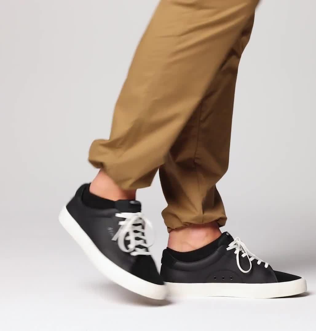 Men's Bonehead Lea Shoe, Color: Black, Sea Salt