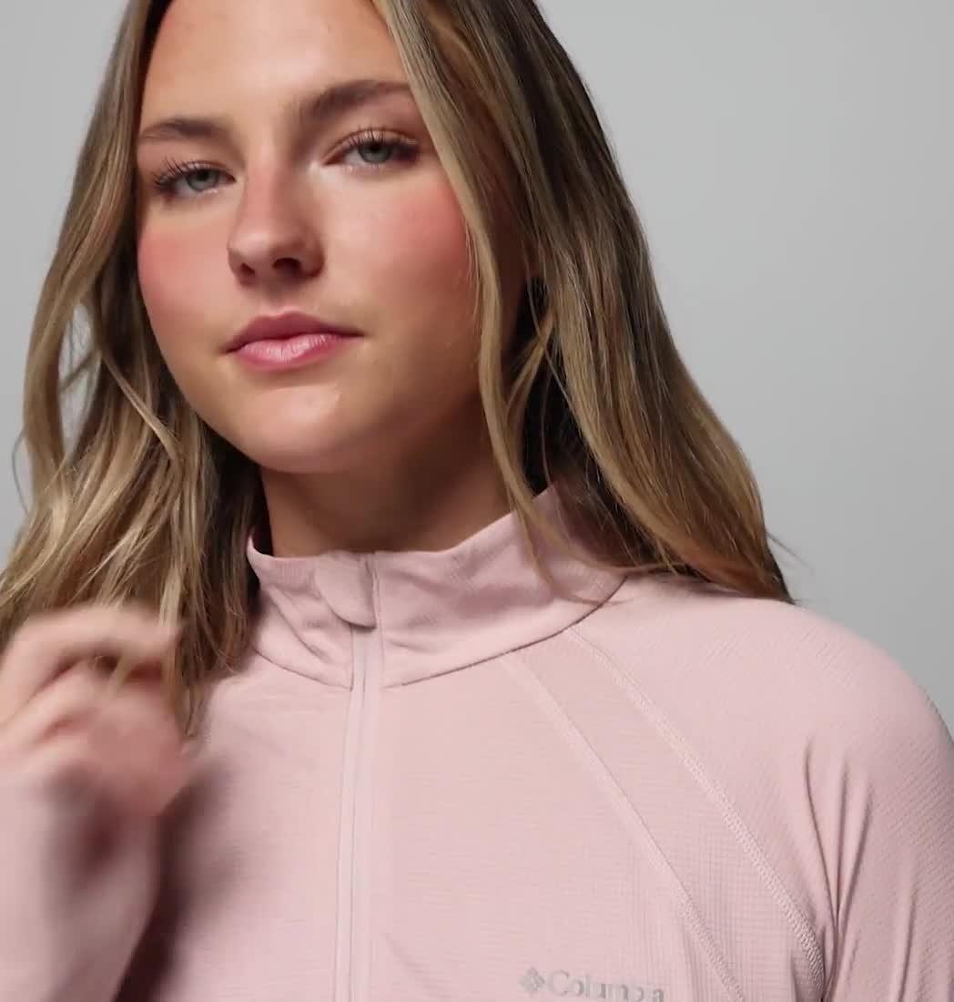 Women's Stealth Spring Half Zip Technical Top, Color: Mineral Pink