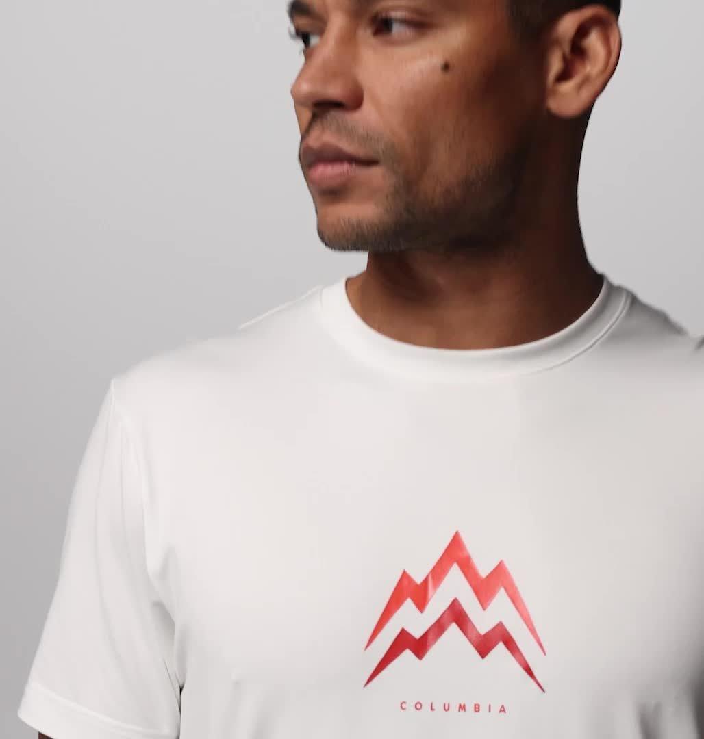 T-shirt Technique Graphique Parsons Point Homme, Color: White, Pointed Peaks