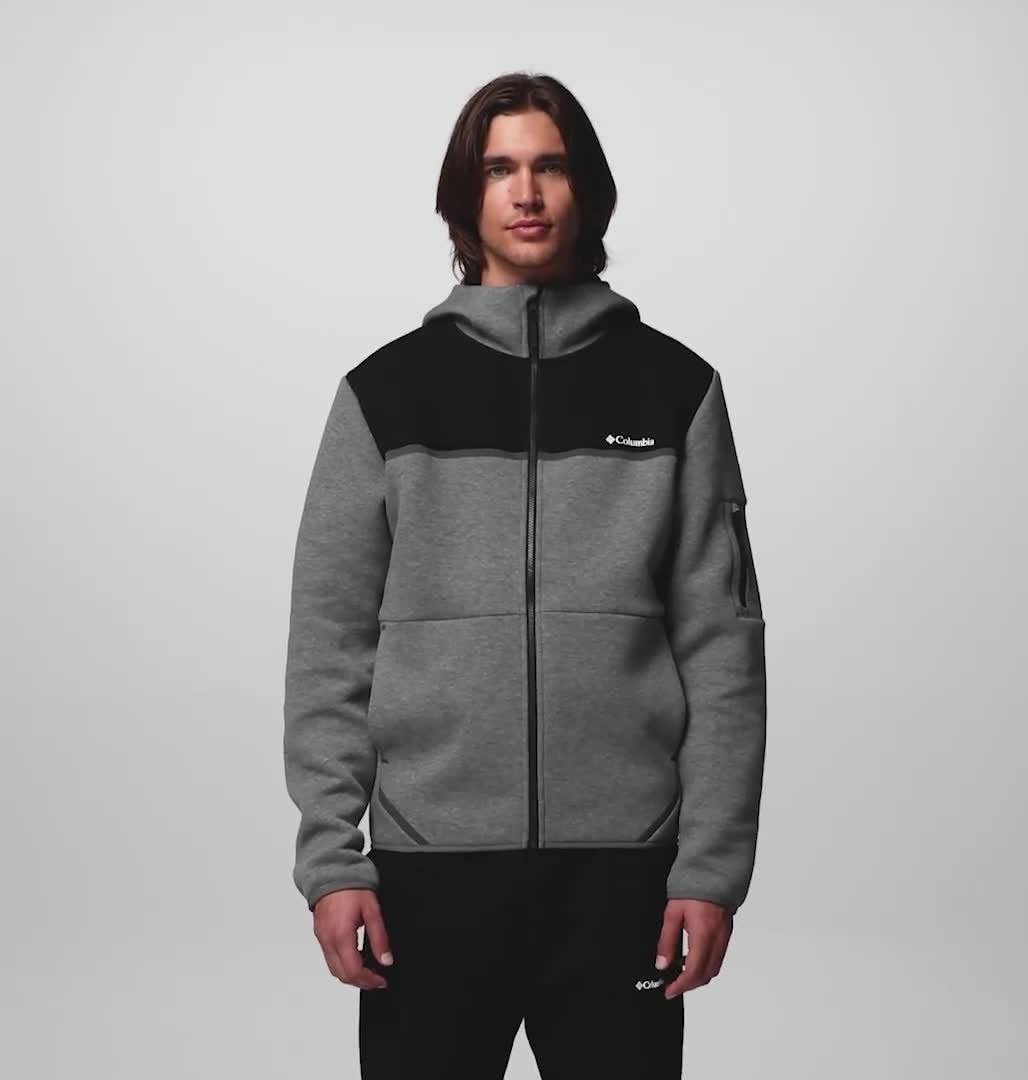 Hoodie Enti&egrave;rement Zipp&eacute; Agate Rock Homme, Color: City Grey Heather, Black
