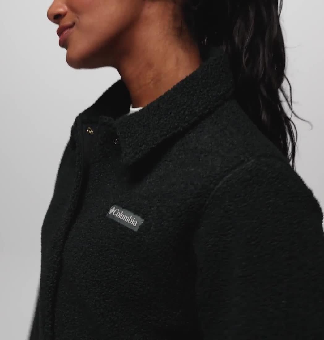Women&rsquo;s Panorama Sherpa Fleece Shirt Jacket, Color: Black