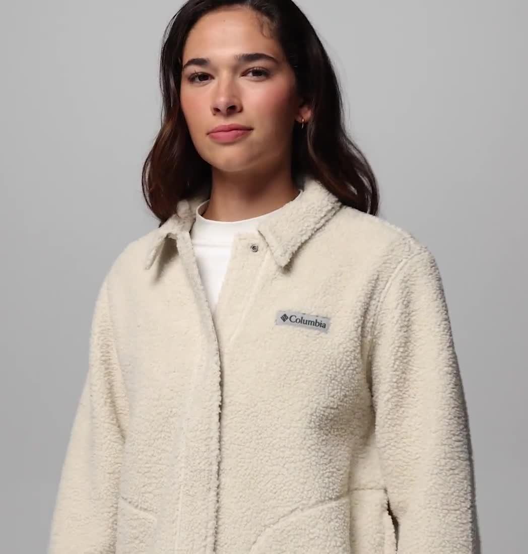 Women&rsquo;s Panorama Sherpa Fleece Shirt Jacket, Color: Dark Stone
